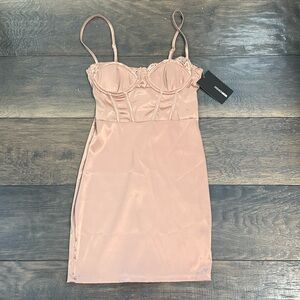 Fashion Nova Rose Satin Dress